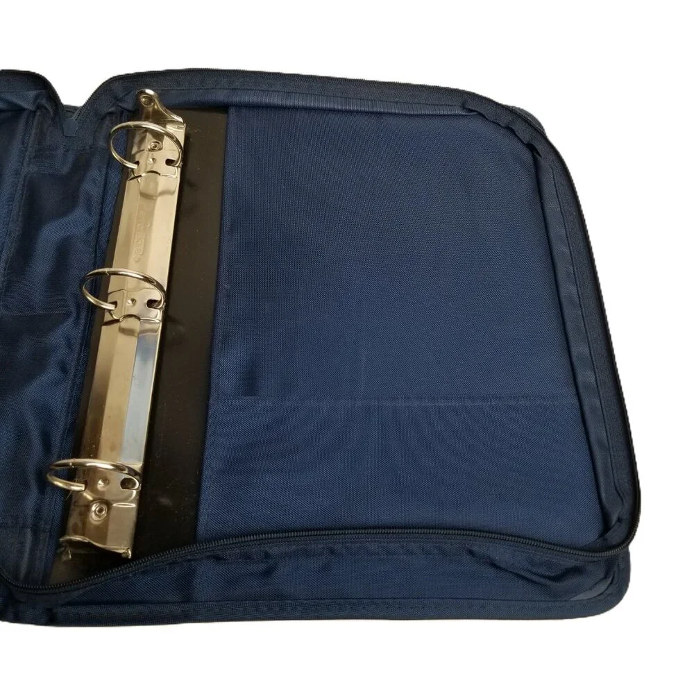 Mead Five Star Zippered Binder Computer Disc Storage Navy Blue Retro Office 90s